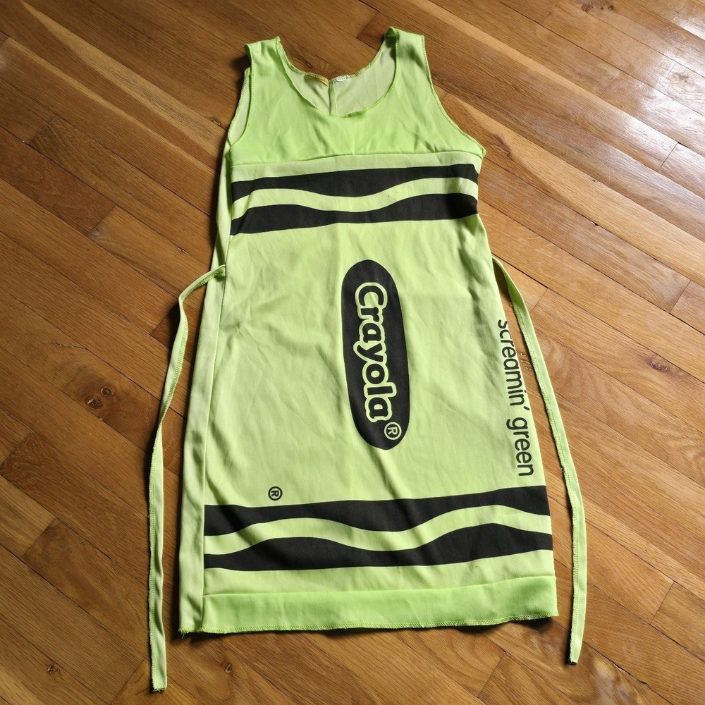 Crayola Crayon‎ Screamin' Green Tank Dress Kids Youth Teen Halloween Costume